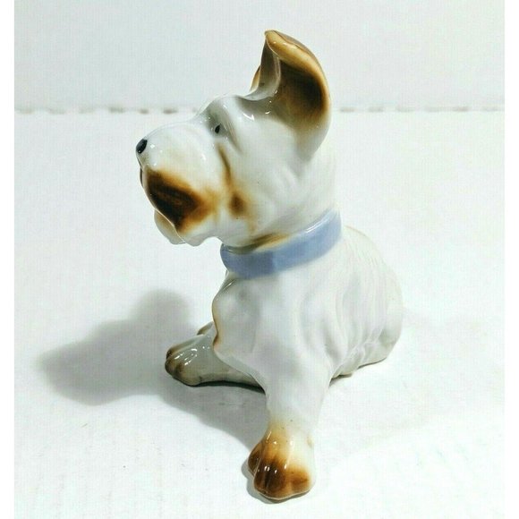 Scottie Dog Porcelain Figurine Brown & White VTG - Picture 2 of 9